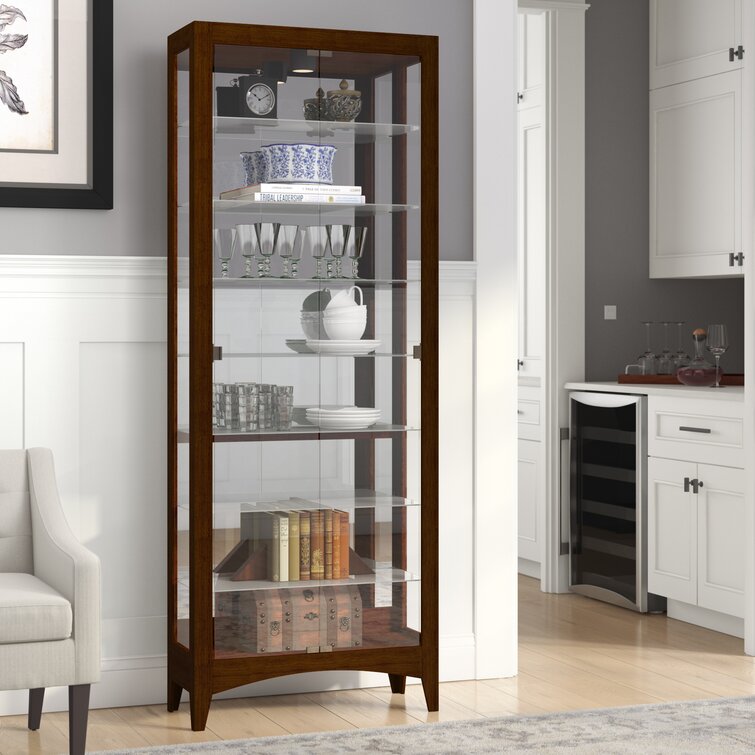 Shallow curio outlet cabinet